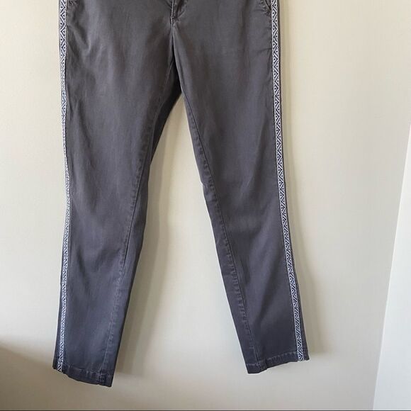 Anthropologie-chino Dark Grey Aztec Side Stripe Trouser (Size:26) - Picture 7 of 10